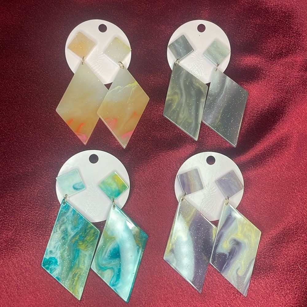 Acrylic geometric earrings - ONE Pair
